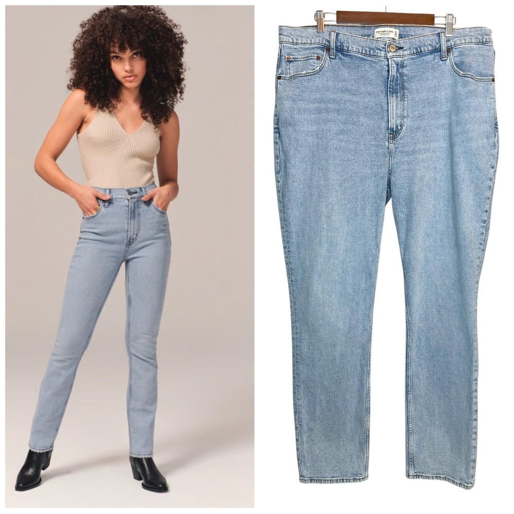 Abercrombie & Fitch The 90s Slim Straight Ultra High Rise Jeans Size 35/20 R